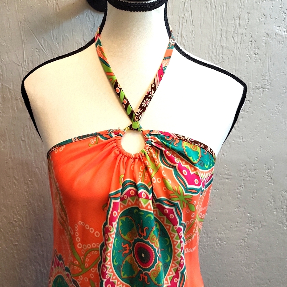 Boho Halter Style Sundress with Mandala Print - Picture 2 of 7